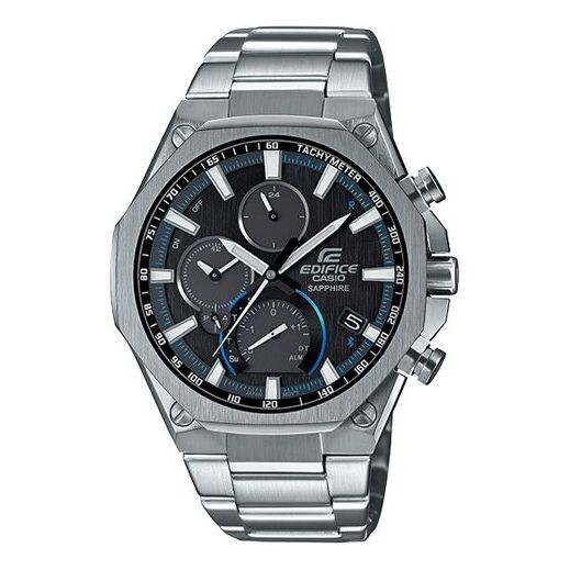 

Часы CASIO EDIFICE Solar Powered Mens SilverBlack Analog, черный