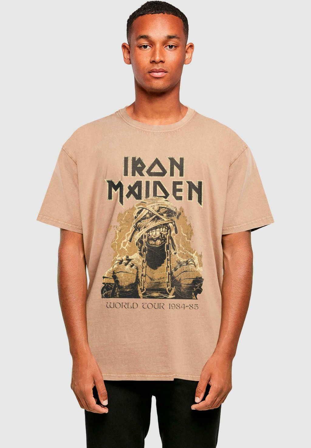 

Футболка с принтом POWERSLAVE - MUMMY WORLD TOUR ACID WASHED Merchcode, бежевый