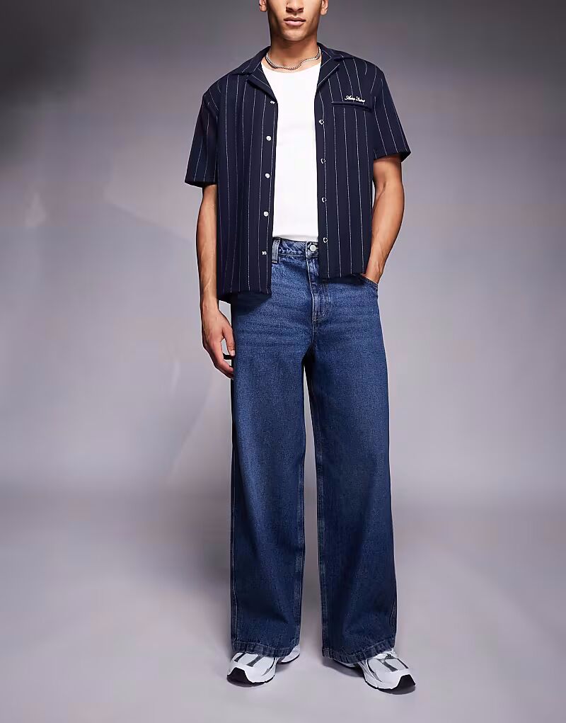 

Свободные джинсы темно-синего цвета Asos Design