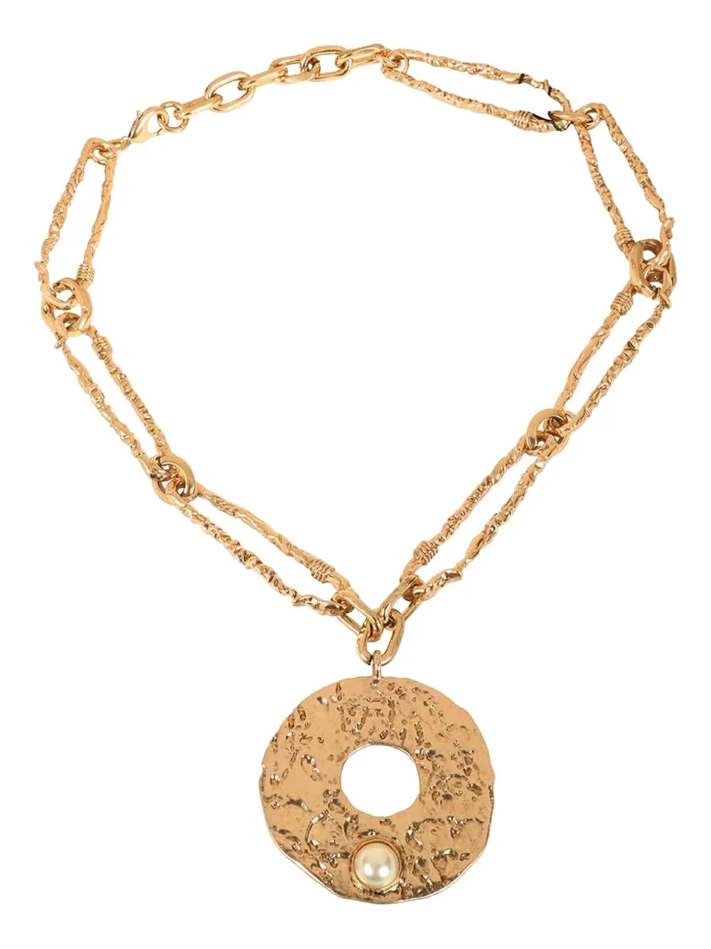 

Ожерелье с кулоном в виде кованого круга Weekend Max Mara, золотой
