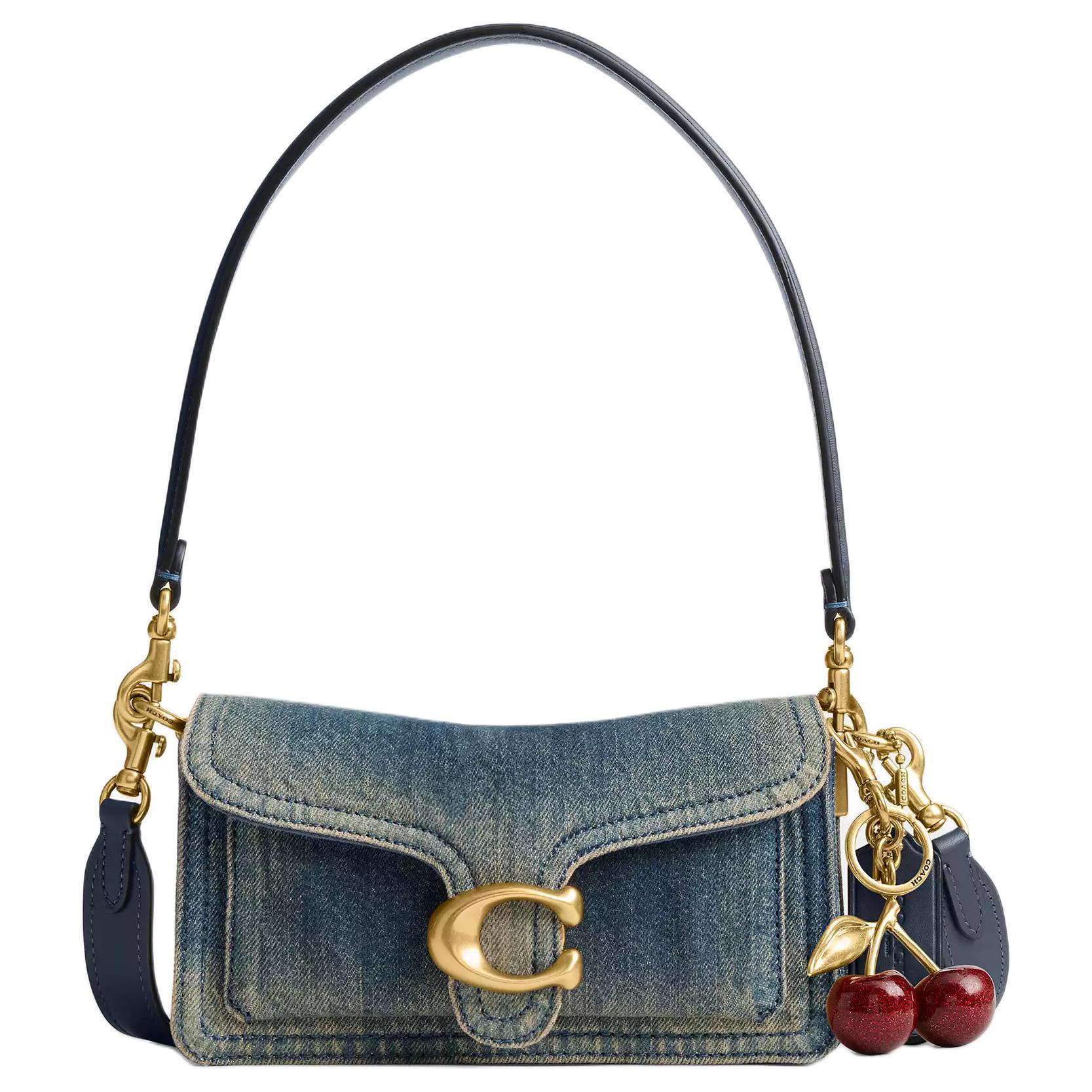 

COACH Сумка через плечо Tabby Denim с отделкой из телячьей кожи, маленькая, женская, темный индиго