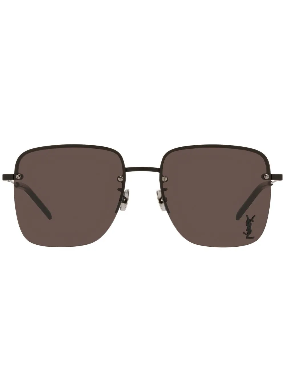 

Солнцезащитные очки в квадратной оправе с монограммой Saint Laurent Eyewear, черный