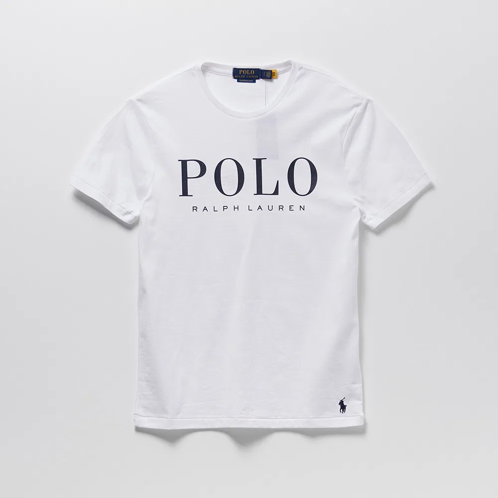 Мужская футболка с коротким рукавом и логотипом, белая, от Polo Ralph Lauren