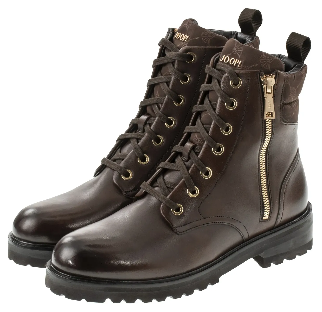 

JOOP! Ботильоны на шнуровке "Tessuto Maria Boot" с молнией золотистого цвета, коричневый