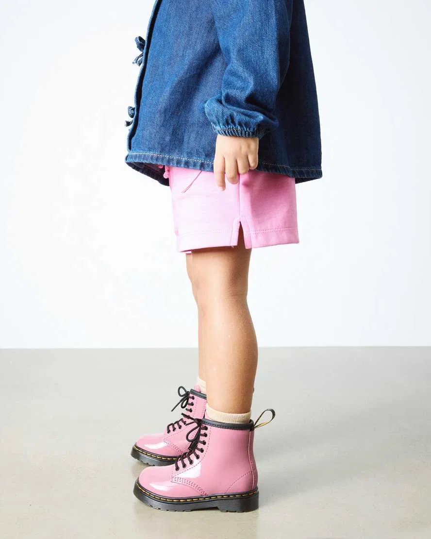 Детские ботинки Dr. Martens 1460 Lamper, лакированные, розовые — фото 2