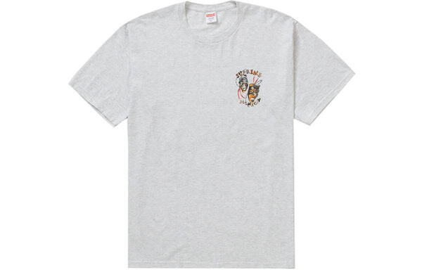 Футболка ss20 week 1 laugh now tee thorns smiling face printing short sleeve gray Supreme, серый — фото 2