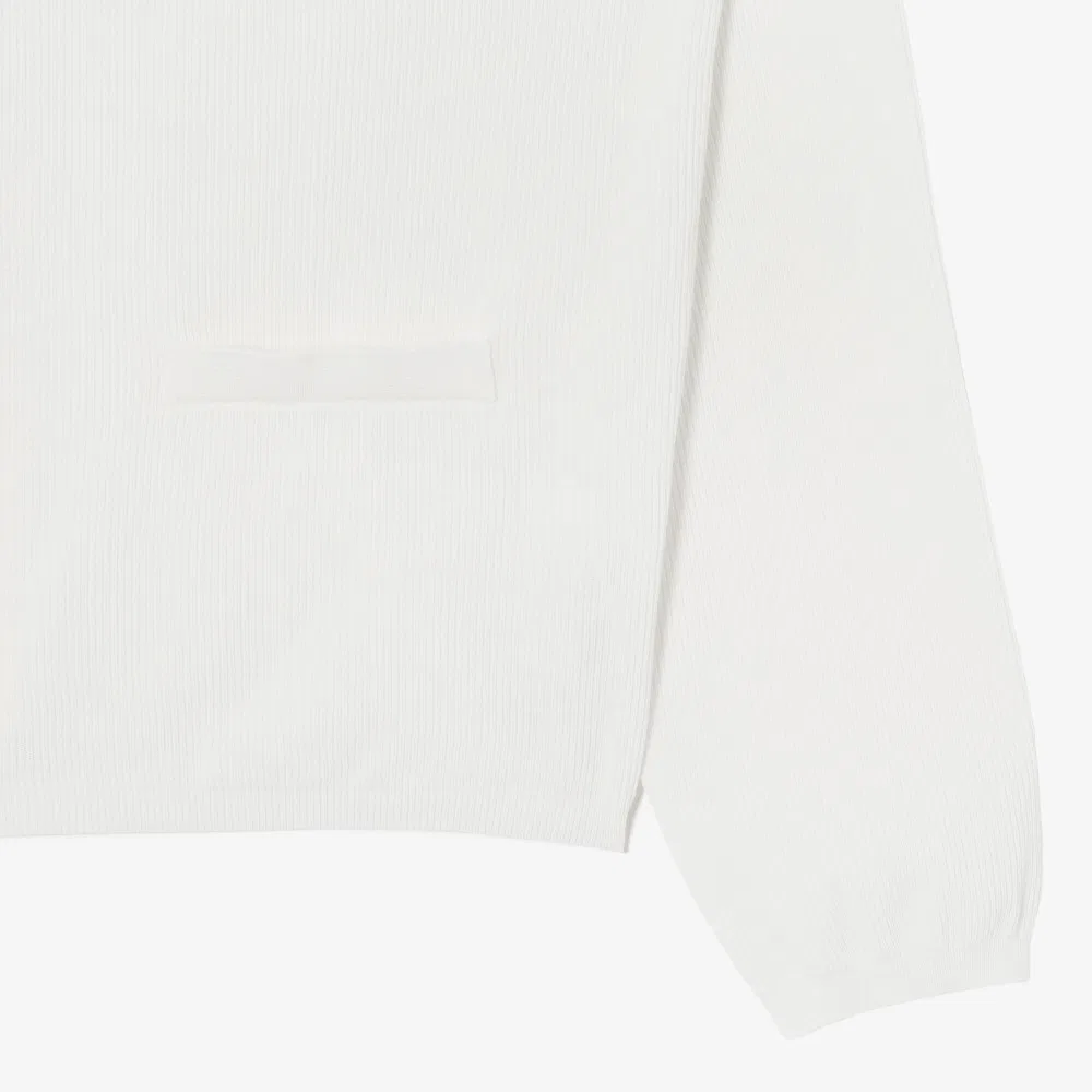 Женский летний кардиган Lacoste, V-образный вырез, цвет офвайт — фото 3
