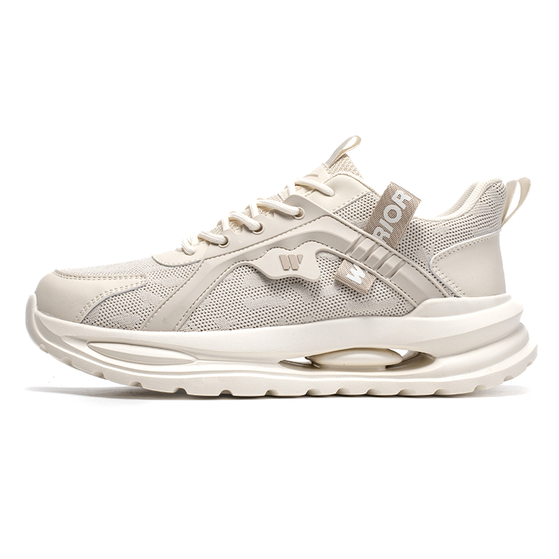 

Мужские легкие повседневные низкие кроссовки с увеличенной высотой и устойчивостью к истиранию WARRIOR, бежевый/coffee