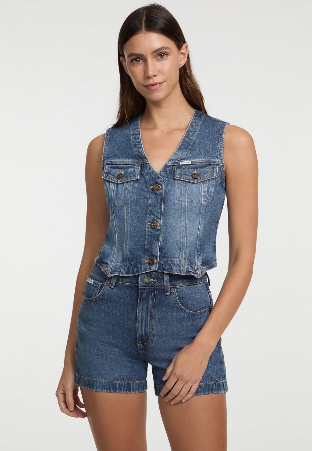 

Жилет CROPPED Guess Jeans, синий