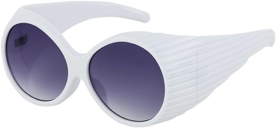 

Большие круглые солнцезащитные очки в стиле стимпанк для женщин, ретро-очки с обтекаемой формой, солнцезащитные очки в стиле панк с крупной оправой HDUBFY, C4 White Gray