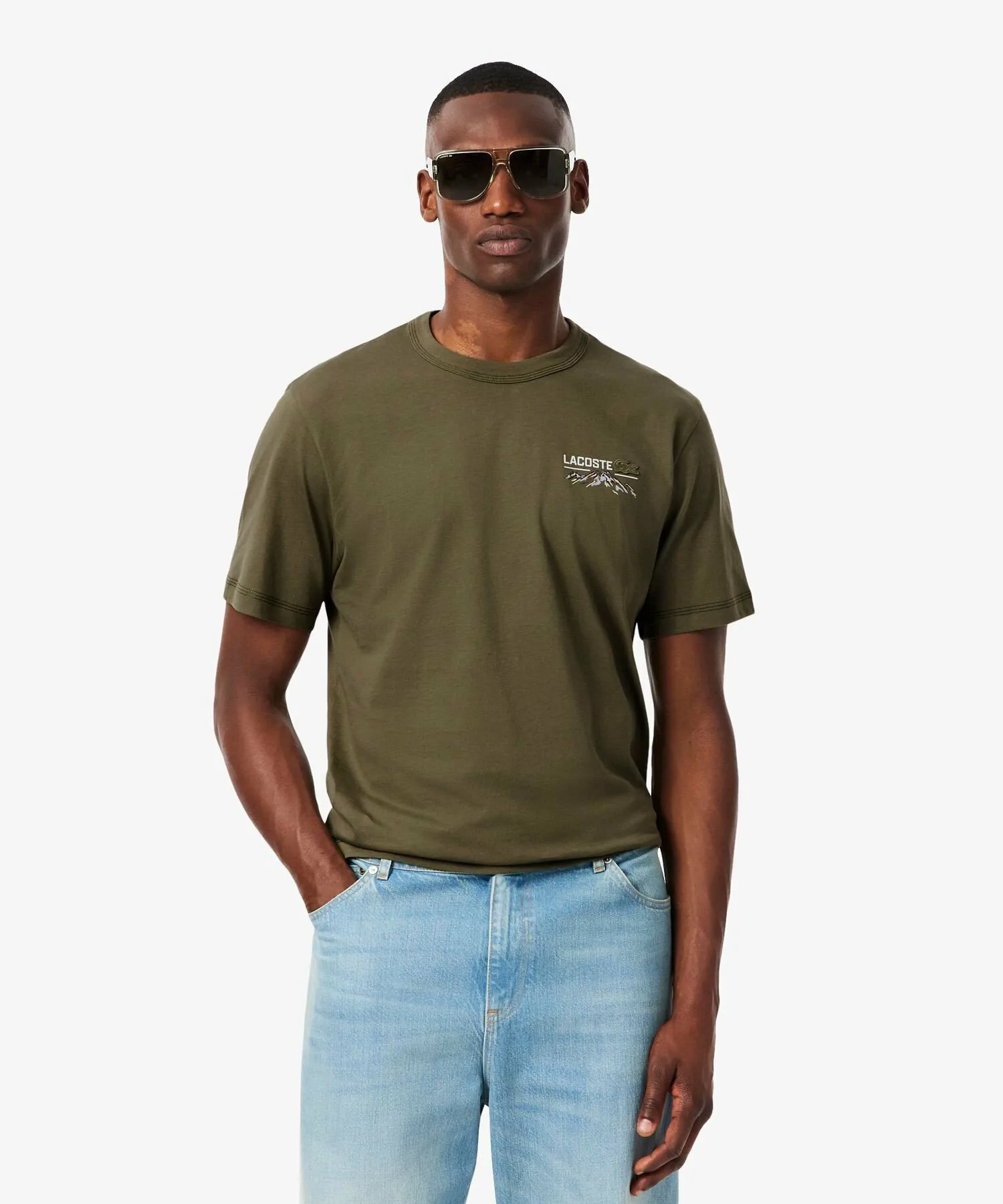 Футболка Shantaco с принтом на спине LACOSTE, Olive