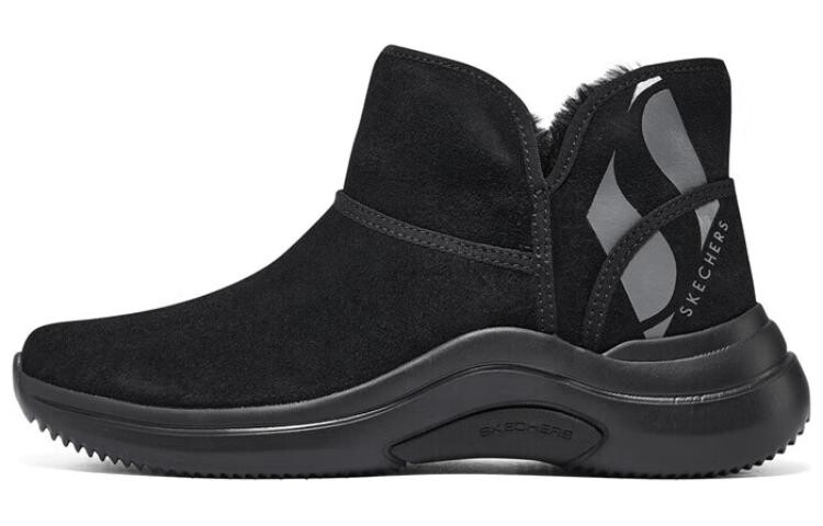 Зимние ботинки Skechers низкие с принтом, черный