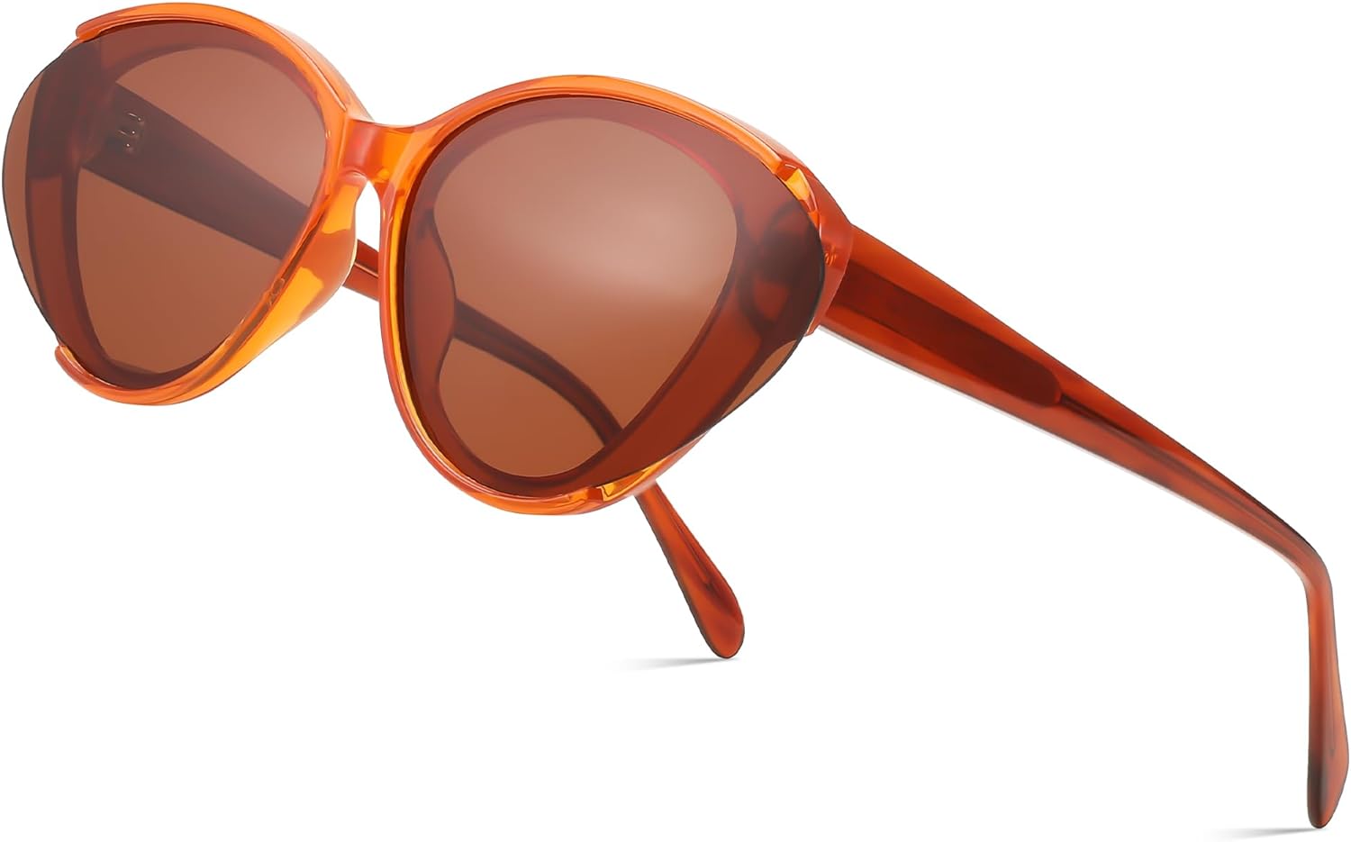 

FEISEDY Ретро поляризованные солнцезащитные очки «кошачий глаз» для женщин, модные, с зеркальными линзами, классические, дизайнерские, с защитой от УФ-излучения, B0197, Tea Frame & Lens