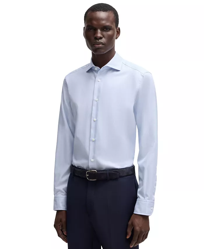 

Мужская немнущаяся классическая рубашка Hugo Boss, синий