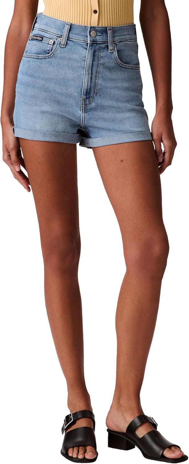 

Женские джинсовые шорты Calvin Klein с высокой талией, Robins Egg