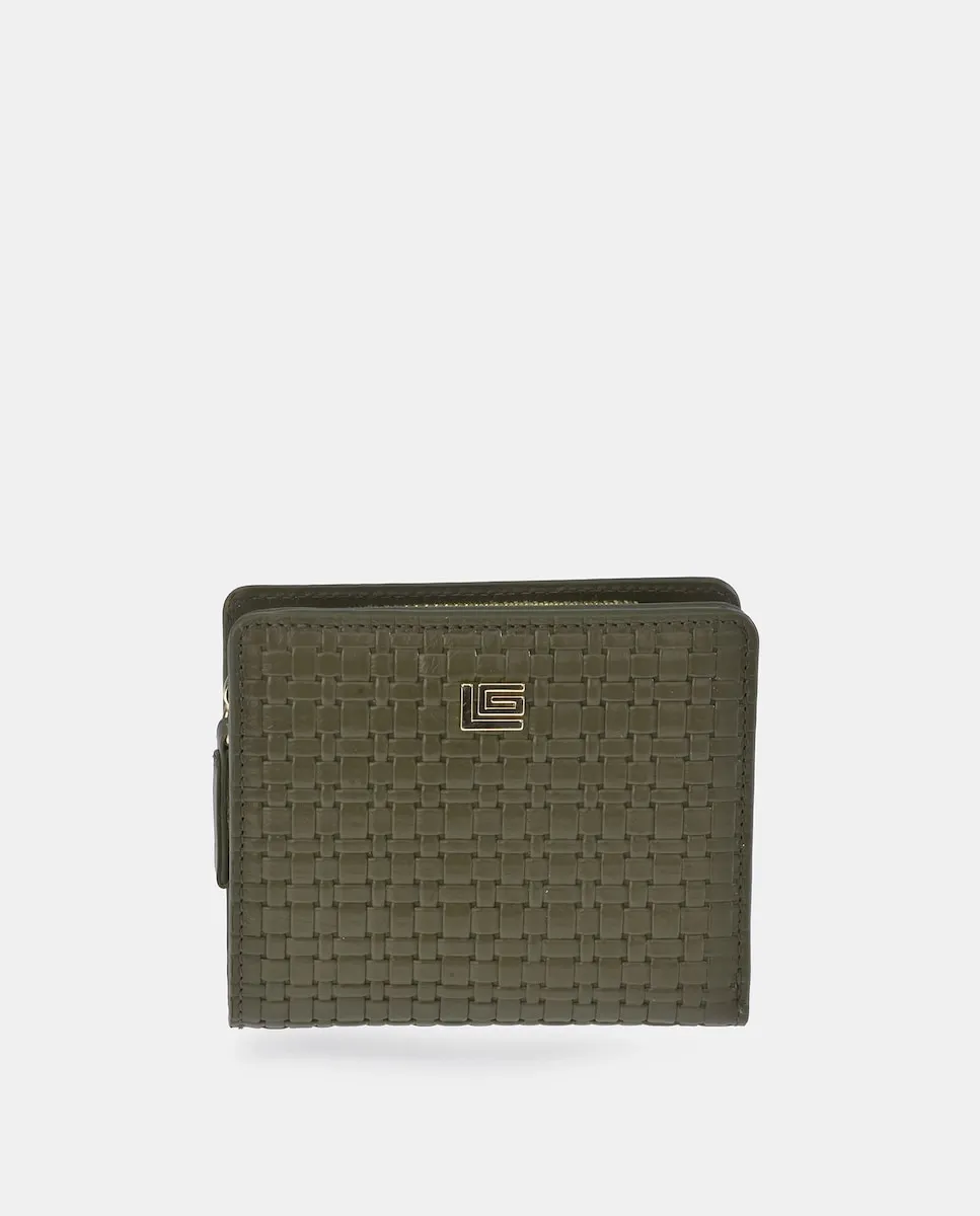 

Кошелек с молнией из тисненой кожи Guy Laroche, темно-зеленый