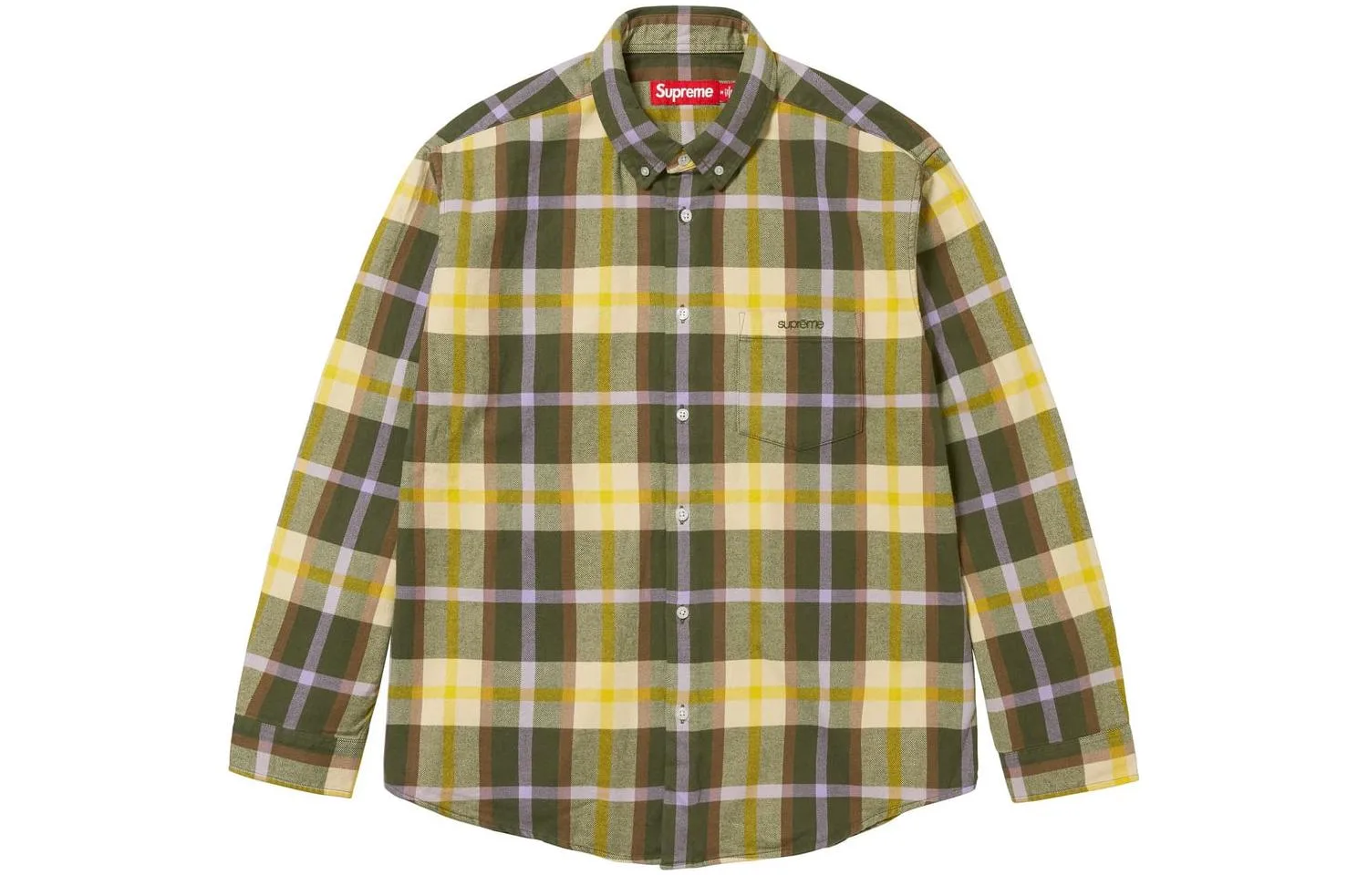 Клетчатая фланелевая рубашка FW23 Supreme, зеленый/зеленый