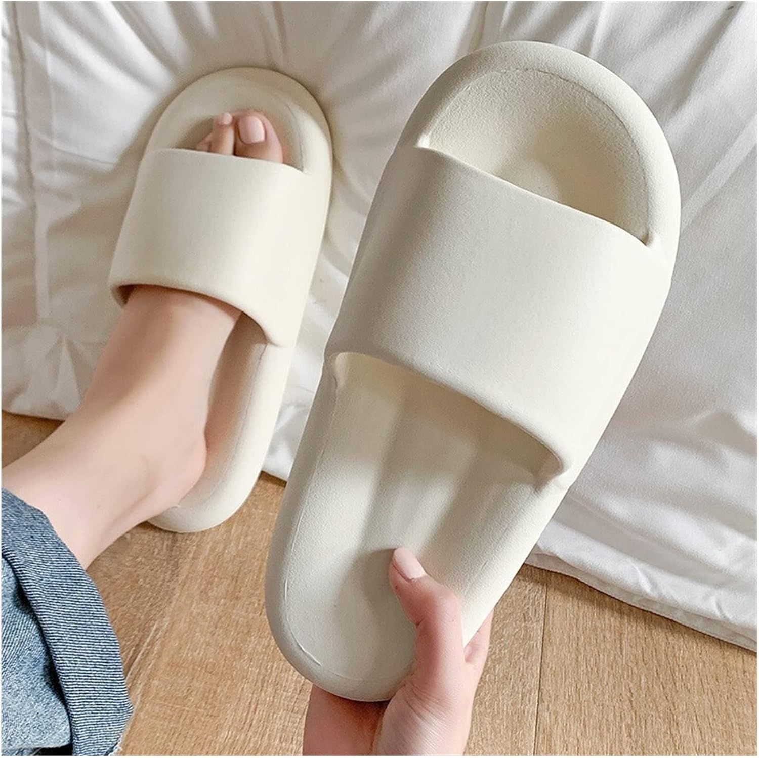 

Мужские шлепанцы модные, с индивидуальным стилем, летние домашние, для пожилых, парные, женские, удобные для надевания и снятия (Цвет: светло-серый, Размер: 38-39) Lucbei