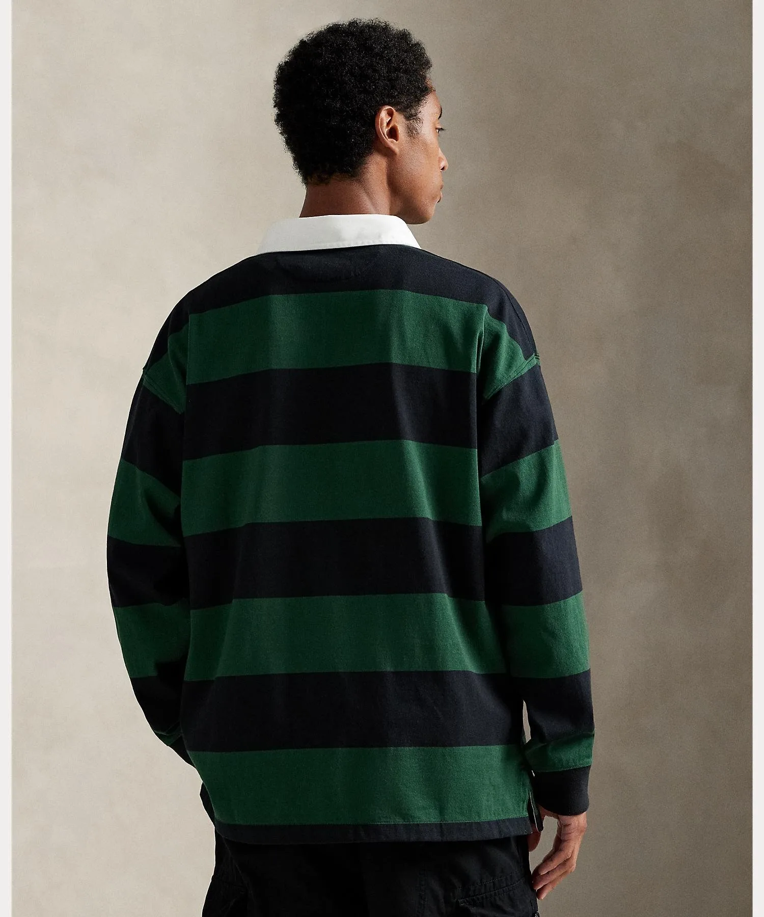 Полосатая регбийная рубашка большого размера Polo Ralph Lauren, 300 Green — фото 4