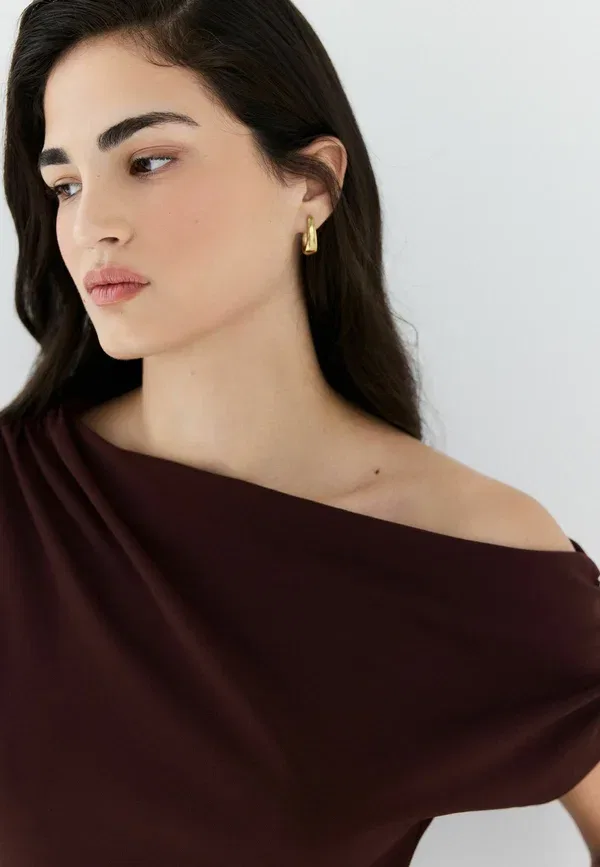 Комбинезон Next Tall fit ruched occasion, шоколадно-коричневый — фото 3