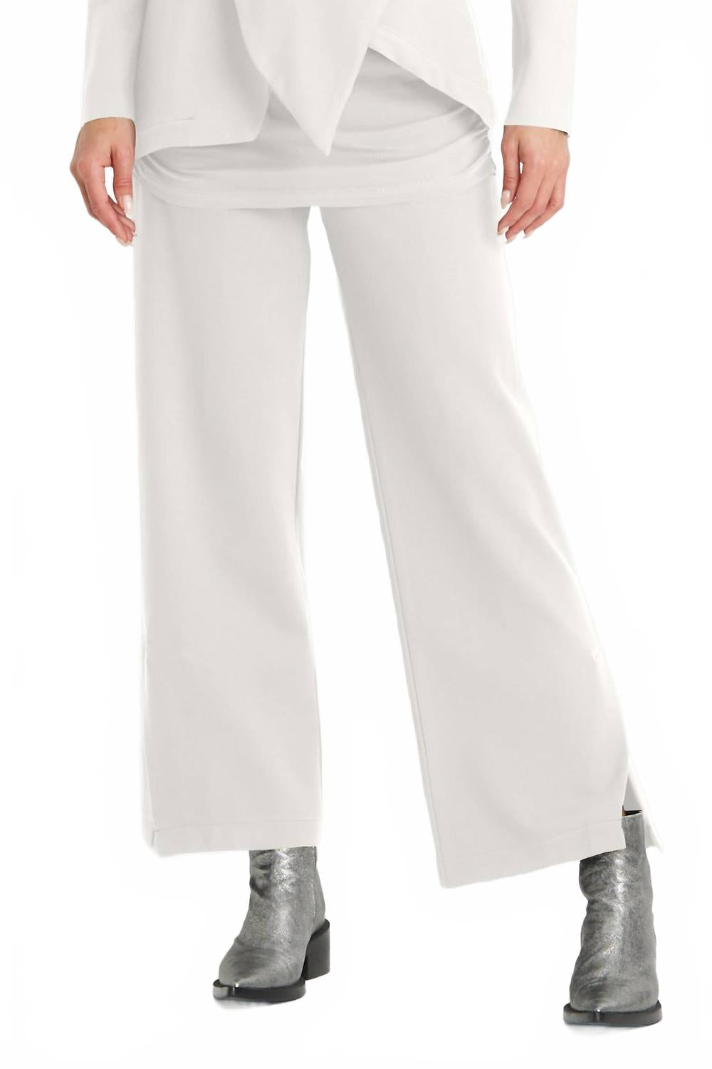 

Брюки Scuba с боковым разрезом в цвете ваниль Pulled Planet, Vanilla