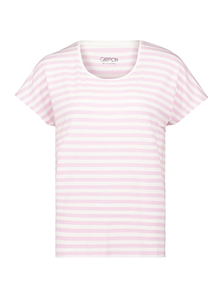 

Базовая рубашка с круглым вырезом кремового/розового цвета CARTOON