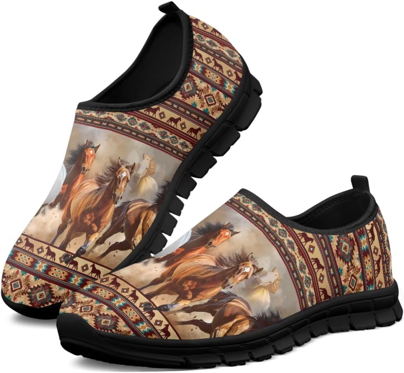 

Мужские слипоны-лоферы без шнурков с 3D-принтом Hsaiyjsp, Aztec Southwest Horse