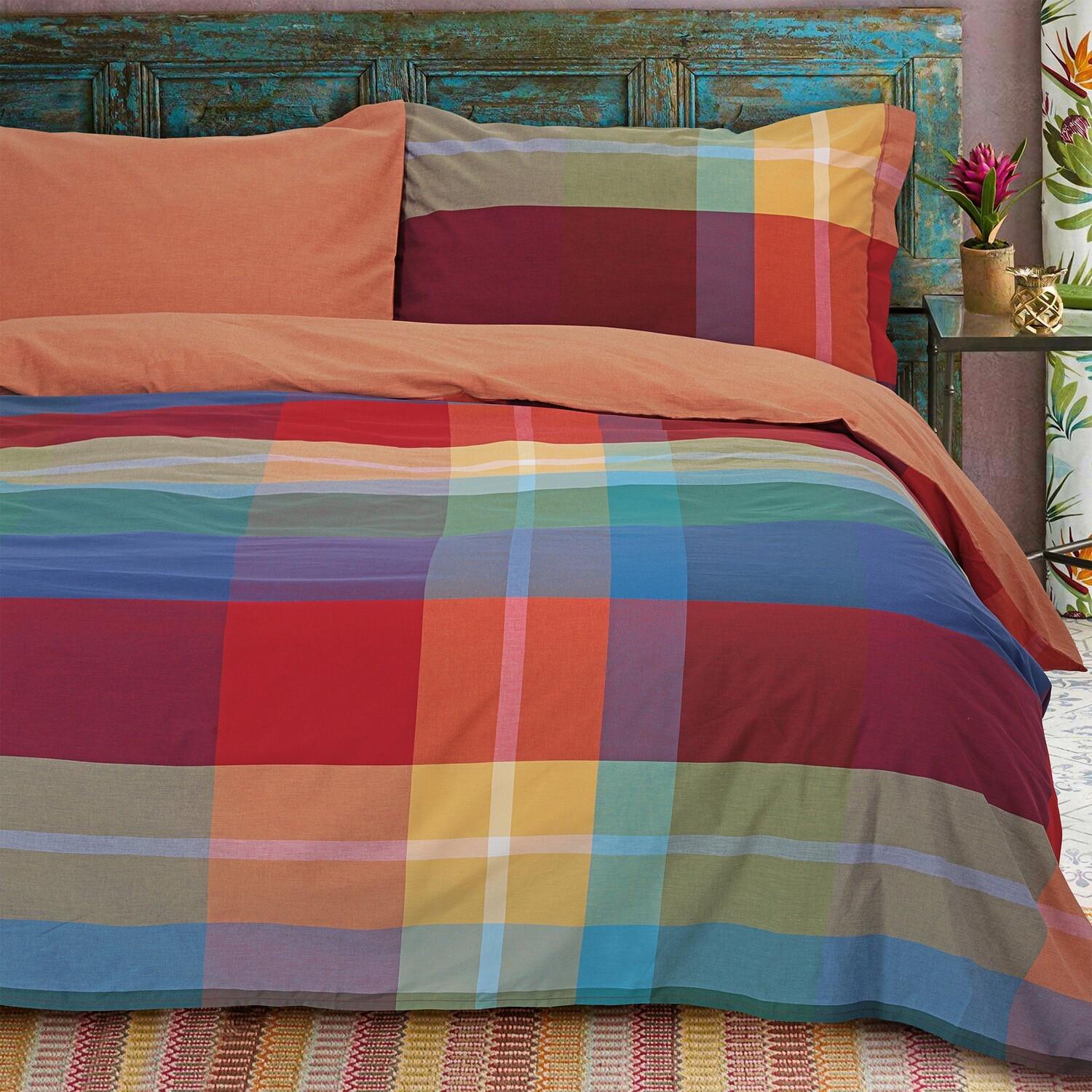 

Двусторонний комплект постельного белья с пододеяльником из хлопкового перкаля - Norwich Daunex, двуспальный