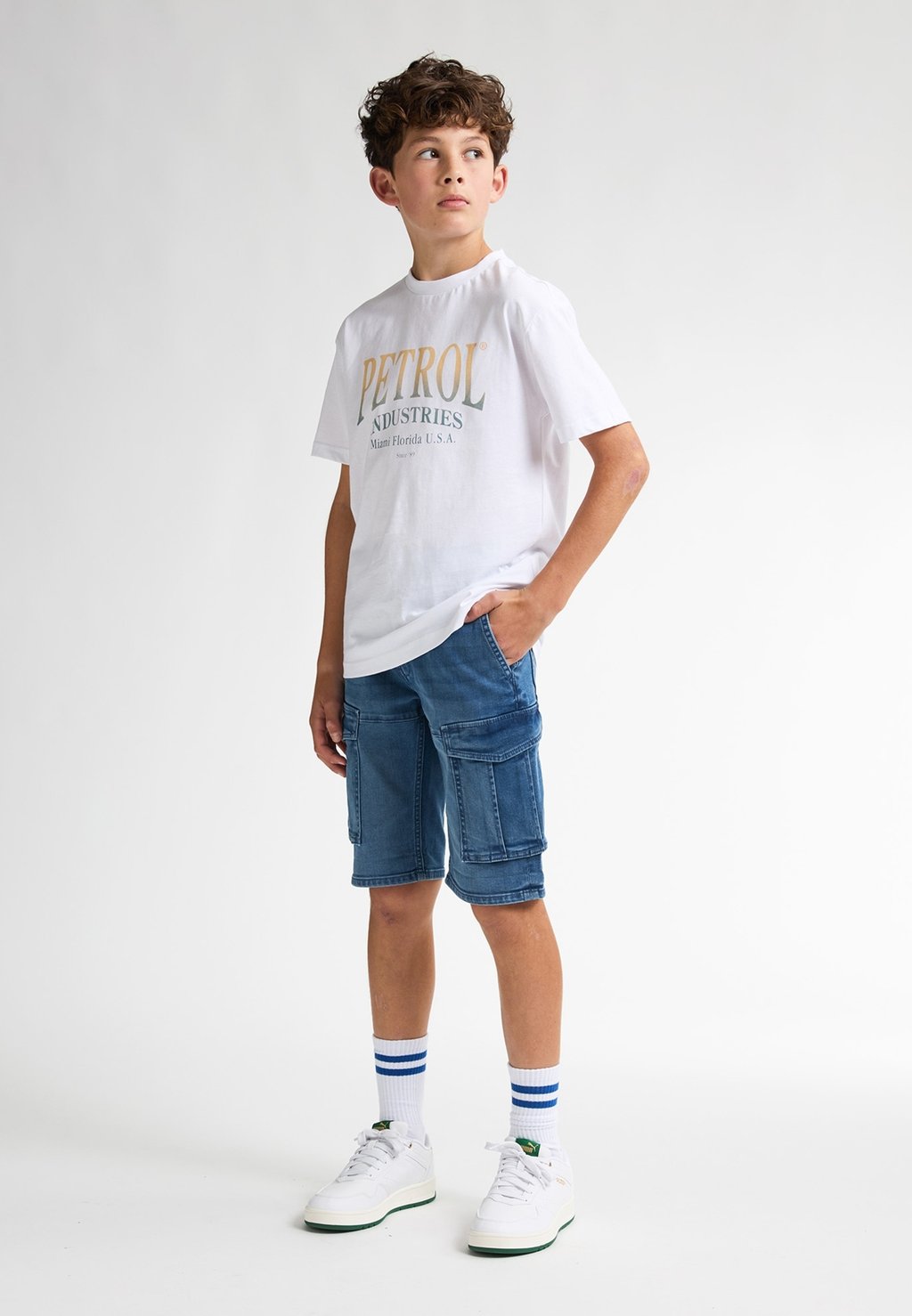 

Джинсовые шорты TORINO CARGO DENIM AVENTURA Petrol Industries, цвет Light Blue Denim