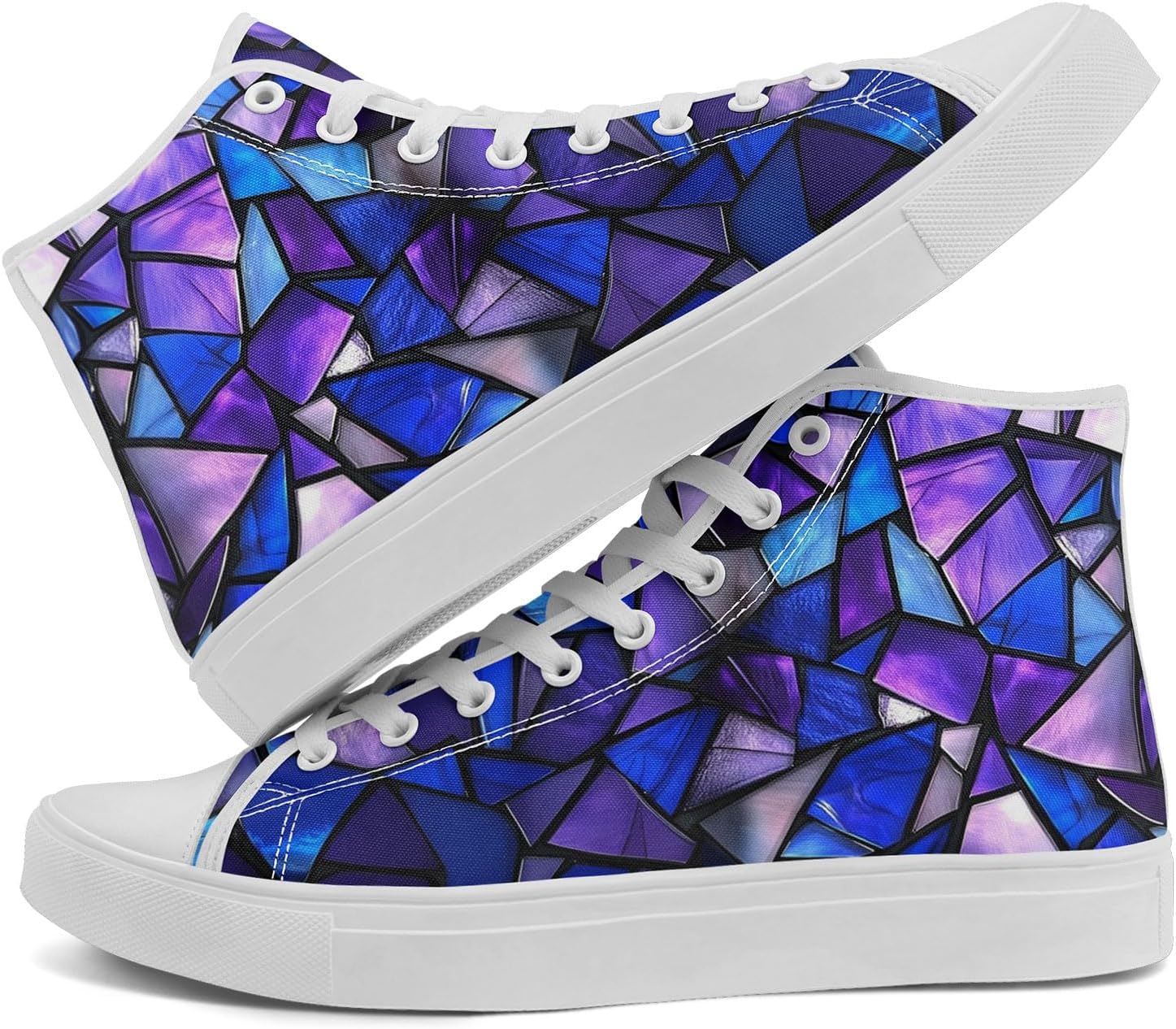 

Высокие кеды на шнуровке AWSOLE с принтом из витражного стекла для женщин и мужчин, разноцветные легкие модные повседневные обувные для прогулок