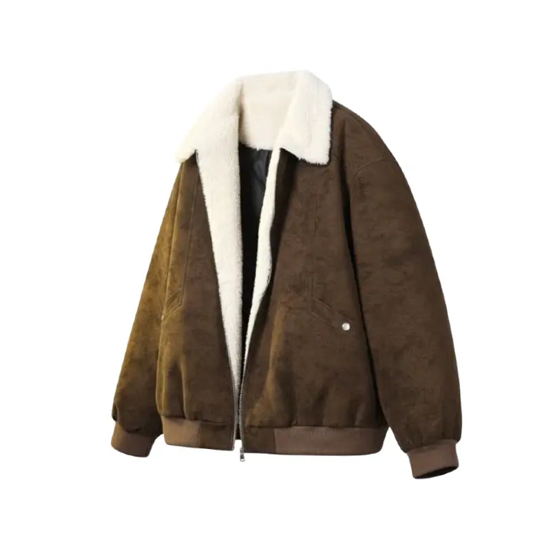 

Пуховик Unisex Lapel Thickened Patchwork X1617, coffee