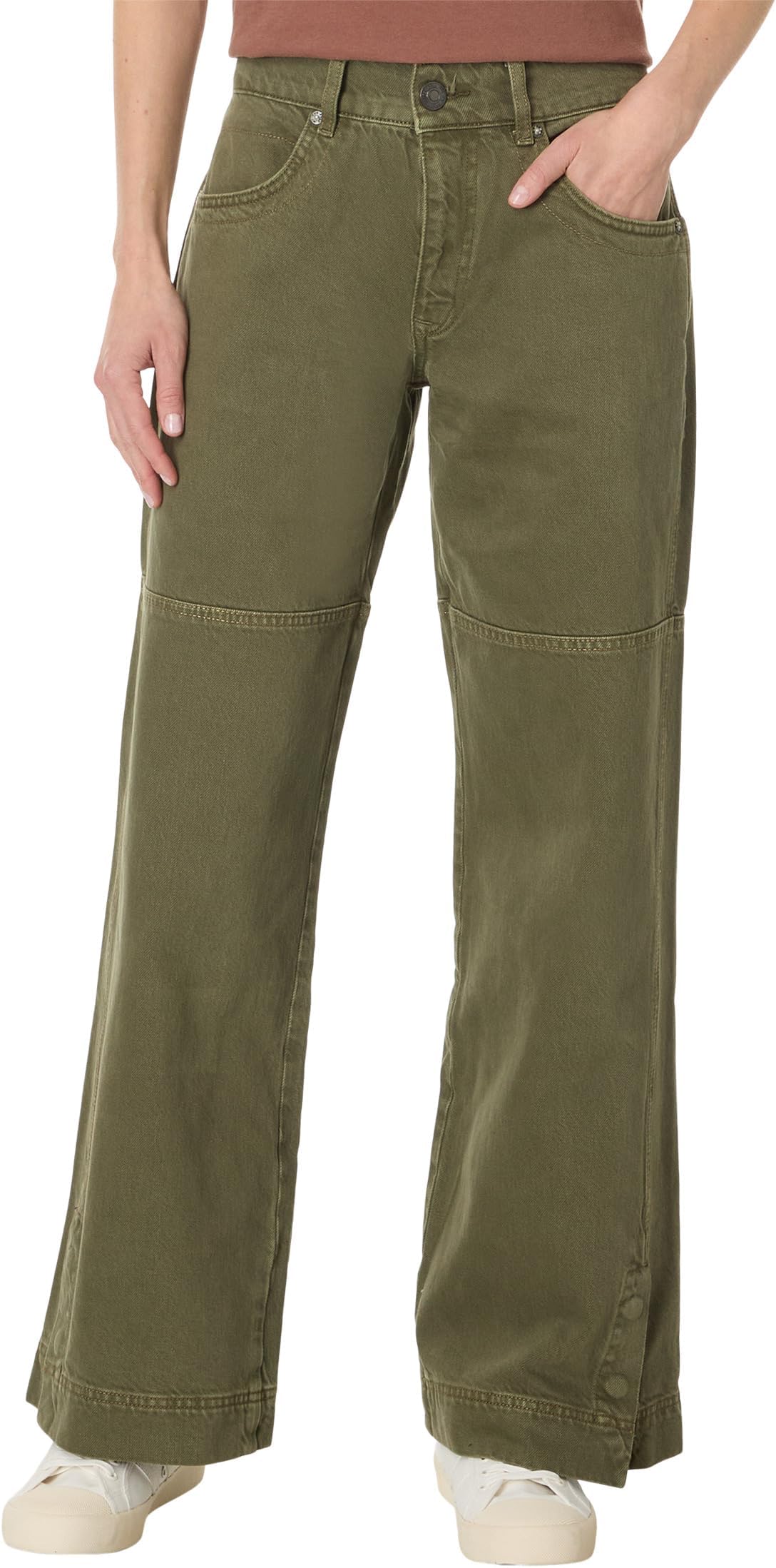 

Джинсы Free People Benji Relaxed Wide Leg, цвет Army