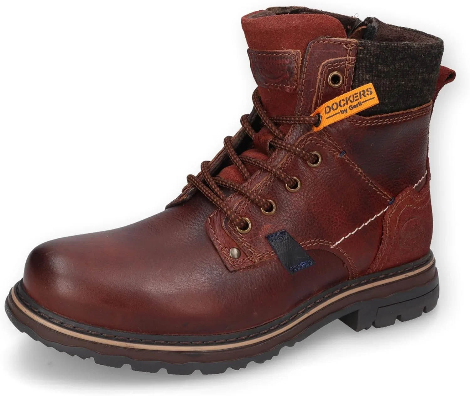 Мужские кожаные ботинки Dockers by Gerli, цвет коньяк, размер EU 40, Brown Cognac
