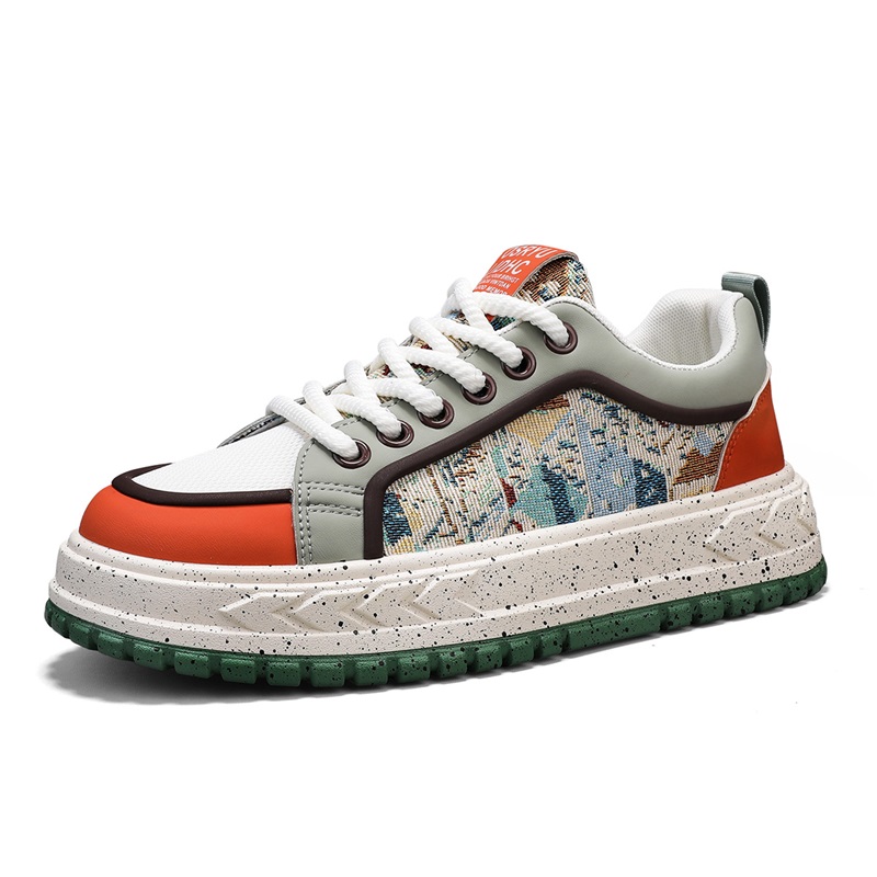 

NANJIREN Скользостойкие амортизирующие кроссовки с износостойкими свойствами мужские низкие оранжевые, цвет Orange