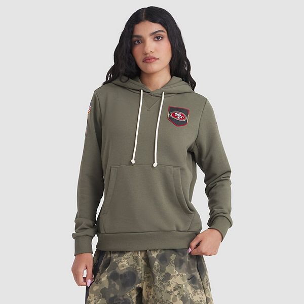 Женская оливковая толстовка San Francisco 49ers 2025 salute to service sideline standard issue dri-fit Nike