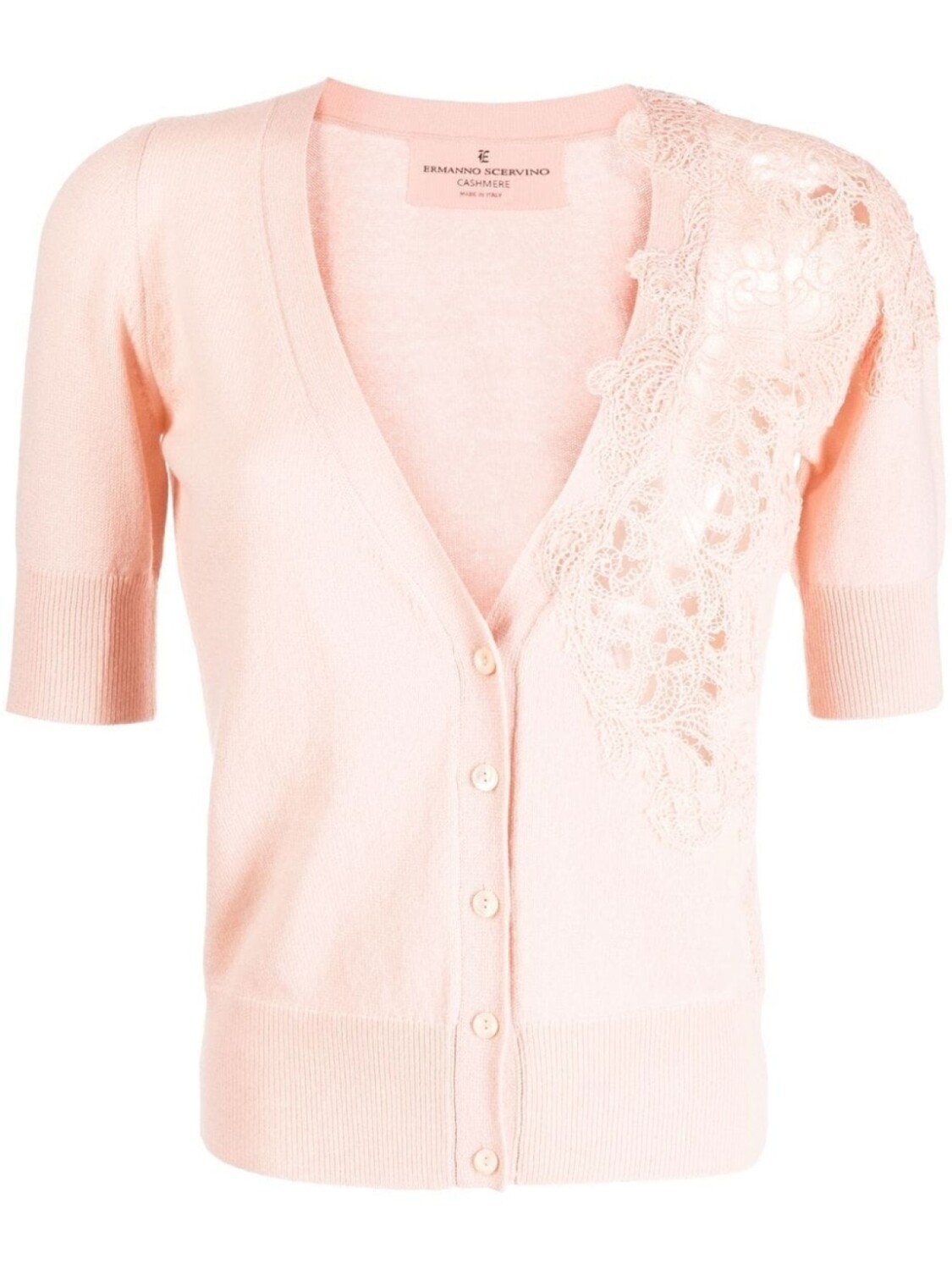 

Кашемировый кардиган с вышивкой Ermanno Scervino, розовый