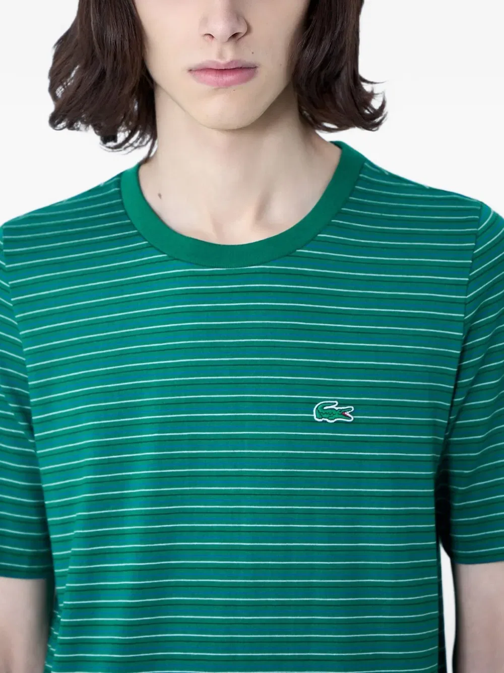 Полосатая футболка Lacoste, зеленый — фото 4