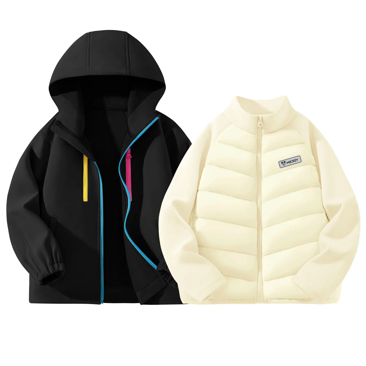 Детский комплект куртка Disney, [Thickened Thermal]Solid Color Green+Di H Square Hook-and-Loop K Ecru — фото 4