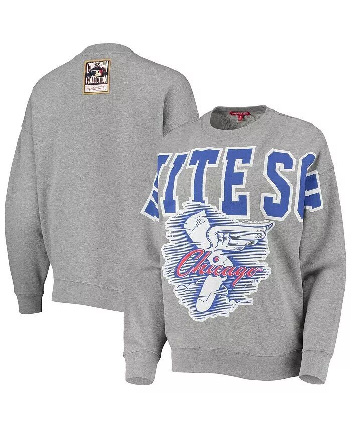 

Женская легкая толстовка-свитшот с логотипом Chicago White Sox Cooperstown Collection, серого цвета Mitchell & Ness