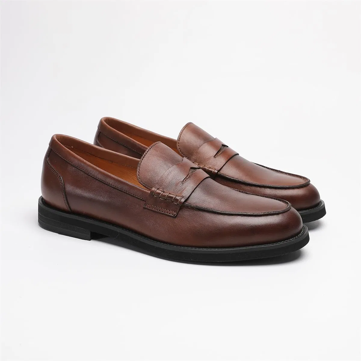 Лоферы кожаные, повседневные, Penny Loafers, коричневый FIAVOM — фото 2