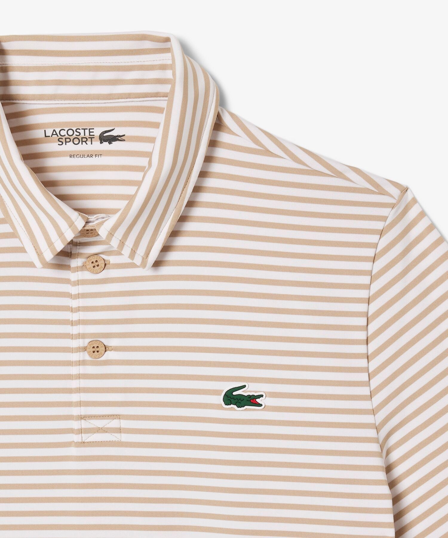 Футболка-поло LACOSTE Ultra Dry, защита UPF50+, бежевый — фото 4