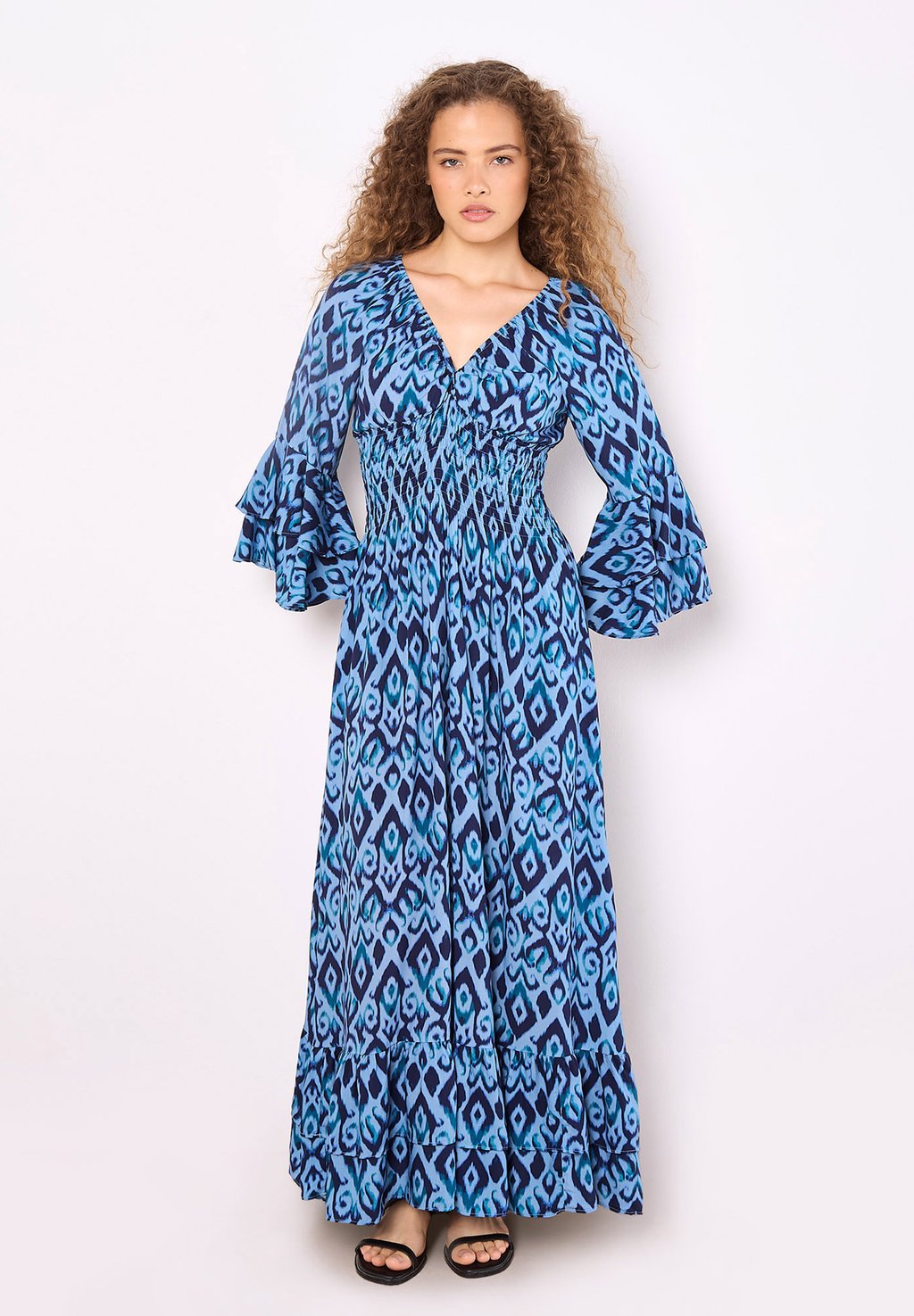 

Платье макси IKAT SWIRLS Apricot, синий