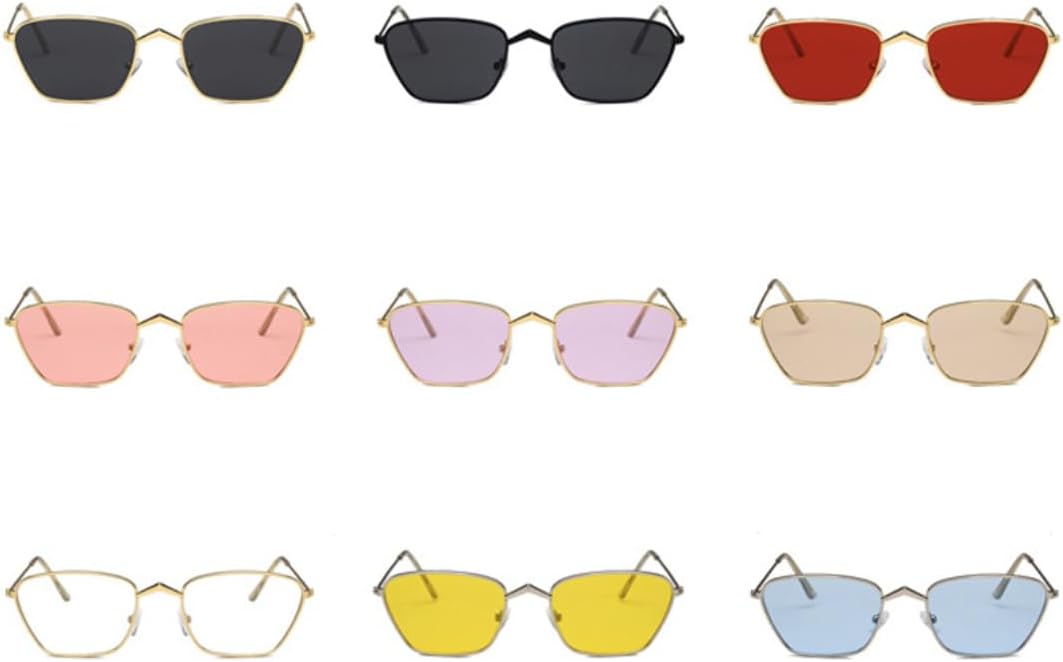 

Роскошные маленькие солнцезащитные очки неправильной формы для женщин и мужчин в стиле стимпанк с металлической оправой, ретро-очки для путешествий с защитой от УФ-излучения UV400 VVTWSSW, Gold Clear