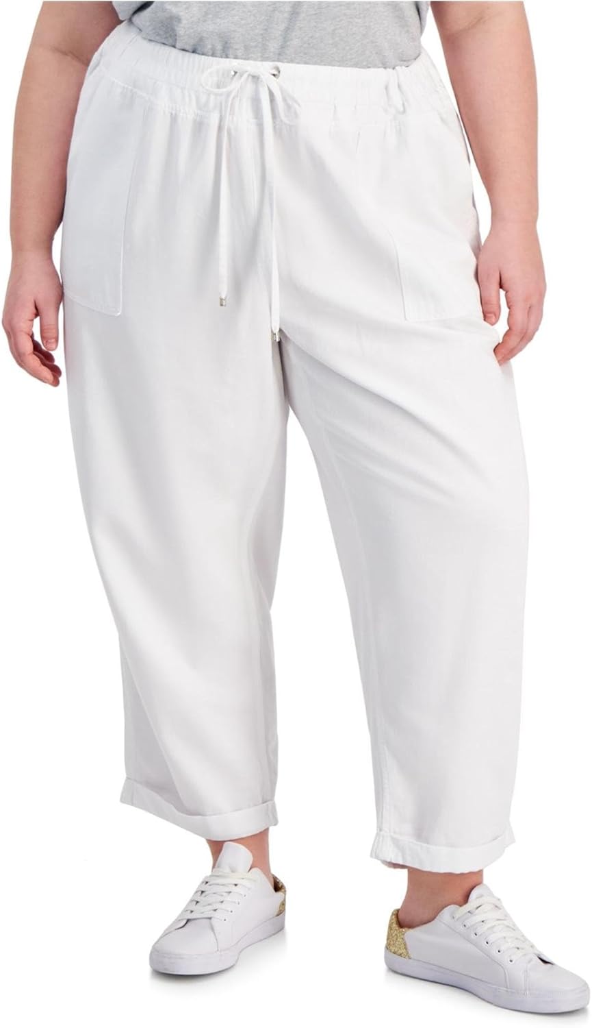 

Женские повседневные брюки Tommy Hilfiger из твила с манжетами, White