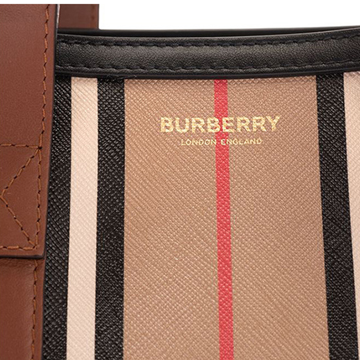 Женская холщовая сумка Burberry, коричневая — фото 4