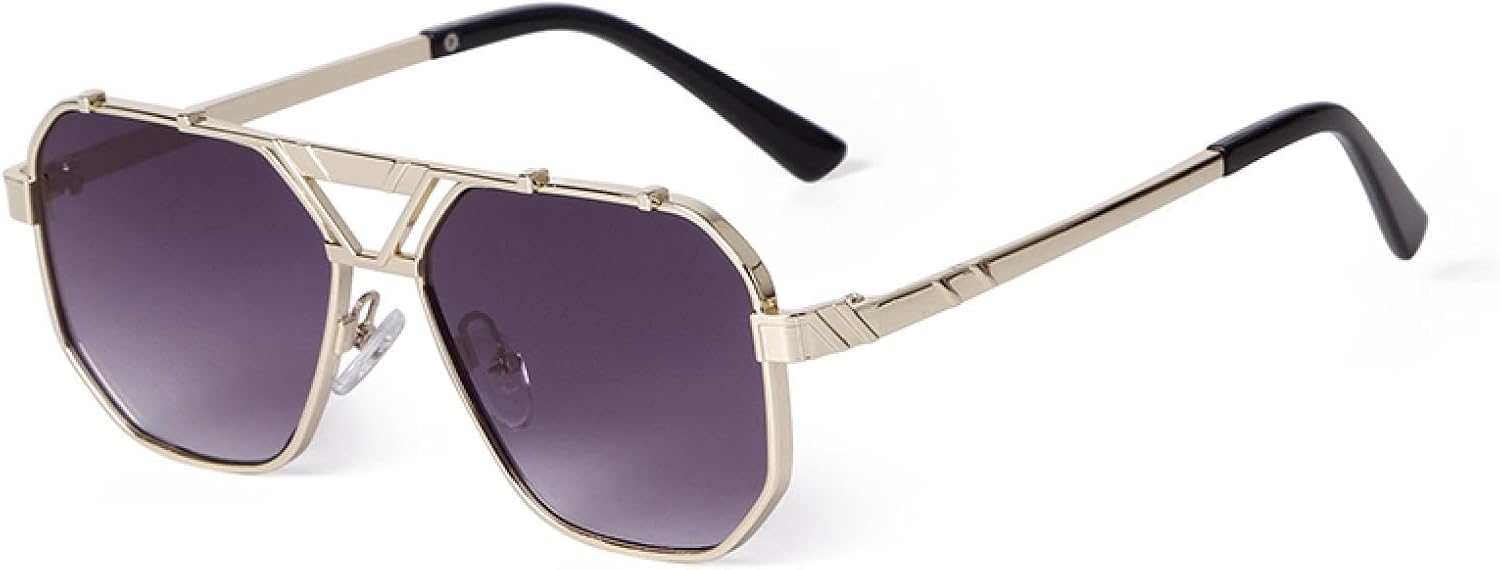 

Солнцезащитные очки Suqare Pilot для женщин и мужчин, металлическая большая оправа, защита от УФ-излучения UV400, ретро-стиль, повседневные очки для активного отдыха WNCKSQ, C6 Gradient Grey