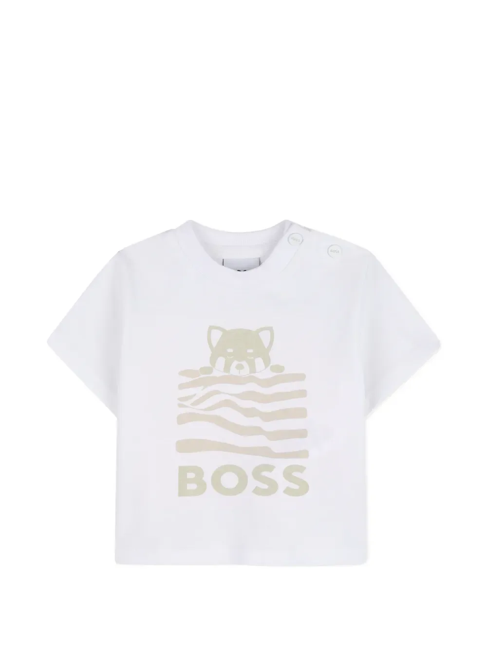 Комплект из топа и шортов с логотипом BOSS Kidswear, бежевый — фото 3
