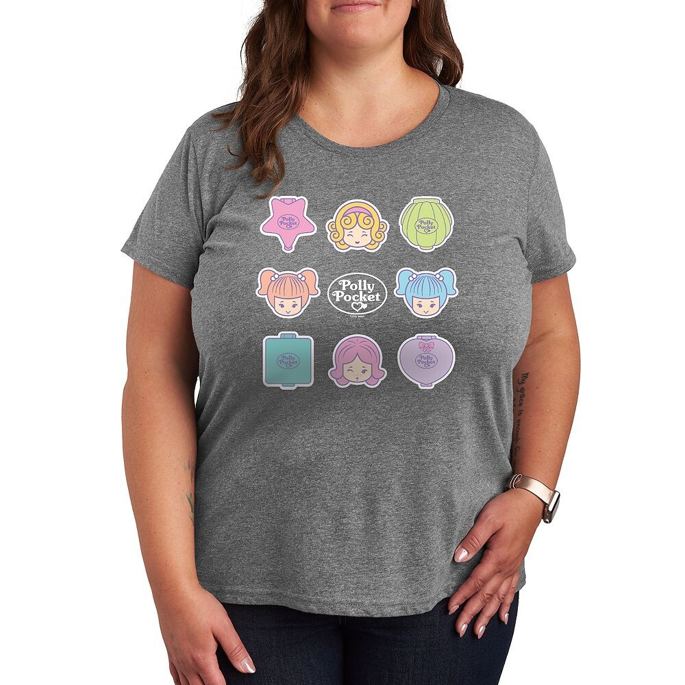 

Футболка Plus с рисунком в сетку Polly Pocket, цвет Heather Gray