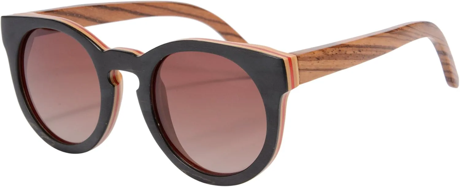 

Поляризованные солнцезащитные очки SHINU, изготовленные вручную из дерева, бамбука, модель Old Balance Sunglasses-Z6011, Black-nature-zebra, Gradient Brown