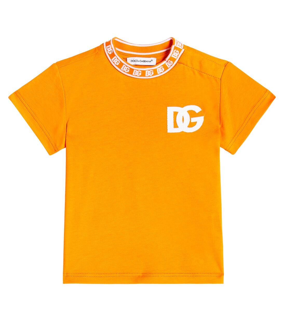 

Футболка из хлопкового трикотажа с принтом для малышей Dolce&Gabbana Kids, цвет arancio brillante